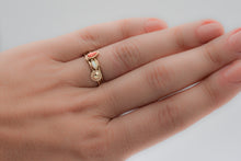 Load image into Gallery viewer, 14k Gold Pink Coral Drop Ring