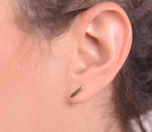 Load image into Gallery viewer, 14k Solid Gold Unique Rectangle Geometric Stud Earring - Alaina