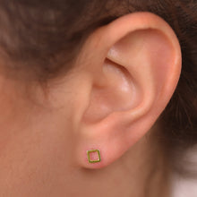 Load image into Gallery viewer, 14k Gold Dainty Square Stud Earrings