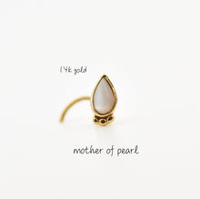 Load image into Gallery viewer, 14k Yellow Gold Boho Tiny Drop Nose Stud
