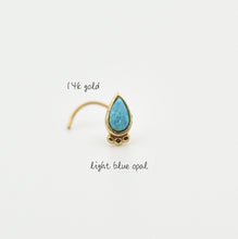 Load image into Gallery viewer, 14k Yellow Gold Boho Tiny Drop Nose Stud