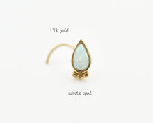 Load image into Gallery viewer, 14k Yellow Gold Boho Tiny Drop Nose Stud