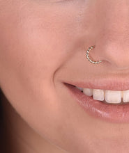 Load image into Gallery viewer, 14k Solid Gold Boho Beaded Nose Ring