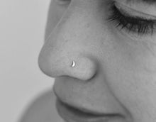 Load image into Gallery viewer, Silver Crescent Moon Nose Stud