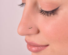 Load image into Gallery viewer, 14k Gold Minimalist Bird Nose Stud