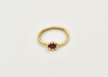Load image into Gallery viewer, 14k Gold Purple Drop Nose Ring