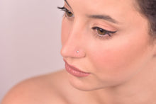 Load image into Gallery viewer, 14k Gold Tiny Lightning Nose Stud