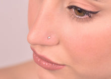 Load image into Gallery viewer, 14k Gold Tiny Lightning Nose Stud