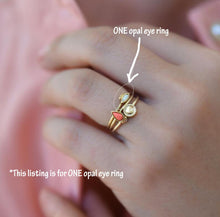 Load image into Gallery viewer, 14k Gold Evil Eye Ring with Opal