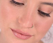 Load image into Gallery viewer, 14k Gold Turquoise Beads Nose Ring