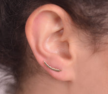 Load image into Gallery viewer, 14k Solid Gold Fern Leaf Ear Climber Earring - Naomi