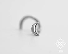 Load image into Gallery viewer, Silver Crescent Moon Nose Stud
