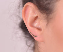 Load image into Gallery viewer, 14k Solid Gold Minimalist Ear Climber Earring - Genesis