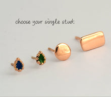 Load image into Gallery viewer, 14k Gold Unique Stud Earrings