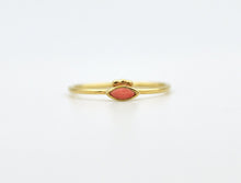 Load image into Gallery viewer, 14k Gold Evil Eye Ring with Pink Coral