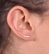 Load image into Gallery viewer, 14k Solid Gold Minimalist Ear Climber Earring - Genesis