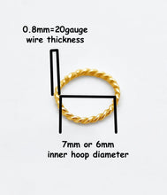 Load image into Gallery viewer, 14k Solid Gold Thin Twisted Nose Ring