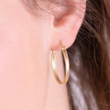 Load image into Gallery viewer, 14K Solid Gold Boho Dotted Hoop Earrings