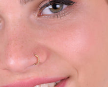 Load image into Gallery viewer, 14k Gold Leaves Pattern Nose Ring