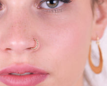 Load image into Gallery viewer, 14k Solid Gold Boho Beaded Nose Ring