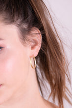 Load image into Gallery viewer, 14K Solid Gold Boho Dotted Hoop Earrings