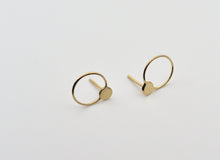 Load image into Gallery viewer, 14k Solid Circle with Dot Stud Earrings