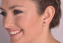 Load image into Gallery viewer, 14k Solid Circle with Dot Stud Earrings