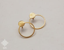 Load image into Gallery viewer, 14k Solid Circle with Dot Stud Earrings