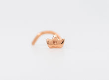 Load image into Gallery viewer, 14k Solid Gold Tiny Crown Nose Stud