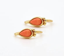 Load image into Gallery viewer, 14k Gold Gemstone Dainty Hoop Earrings