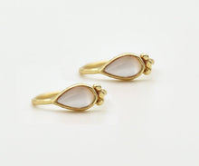 Load image into Gallery viewer, 14k Gold Gemstone Dainty Hoop Earrings