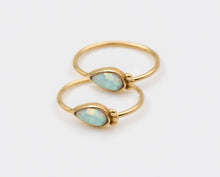 Load image into Gallery viewer, 14k Gold Gemstone Dainty Hoop Earrings