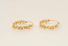 Load image into Gallery viewer, 14k Gold Boho Lace Hoop Earrings