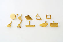 Load image into Gallery viewer, 14K Gold Tiny Geometric Earrings