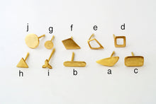 Load image into Gallery viewer, 14K Gold Tiny Geometric Earrings