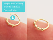 Load image into Gallery viewer, 14k Solid Gold Dotted Nose Ring