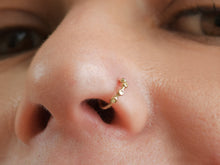 Load image into Gallery viewer, 14k Solid Gold Dotted Nose Ring