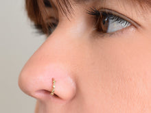 Load image into Gallery viewer, 14k Solid Gold Dotted Nose Ring