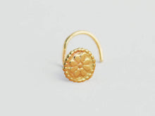 Load image into Gallery viewer, 14k Gold Round Flower Nose Stud