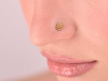 Load image into Gallery viewer, 14k Gold Round Flower Nose Stud