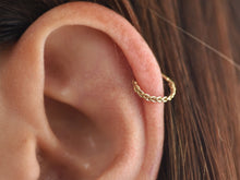 Load image into Gallery viewer, 14k Solid Gold Braided Hoop Ring