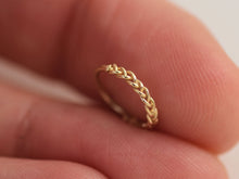 Load image into Gallery viewer, 14k Solid Gold Braided Hoop Ring