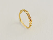 Load image into Gallery viewer, 14k Solid Gold Braided Hoop Ring