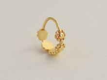Load image into Gallery viewer, 14k Solid Gold Boho Floral Nose Ring