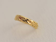 Load image into Gallery viewer, 14k Gold Floral Boho Hoop Ring
