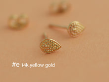 Load image into Gallery viewer, 14k Gold Floral Dainty Stud Earrings