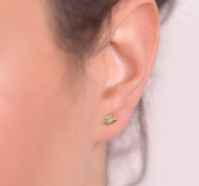 Load image into Gallery viewer, 14k Gold Tiny Evil Eye Opal Stud Earrings