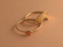Load image into Gallery viewer, Set of Two 14k Solid Gold Dainty Crown Sun Rings
