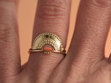 Load image into Gallery viewer, Set of Two 14k Solid Gold Dainty Crown Sun Rings