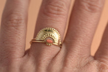 Load image into Gallery viewer, Set of Two 14k Solid Gold Dainty Crown Sun Rings